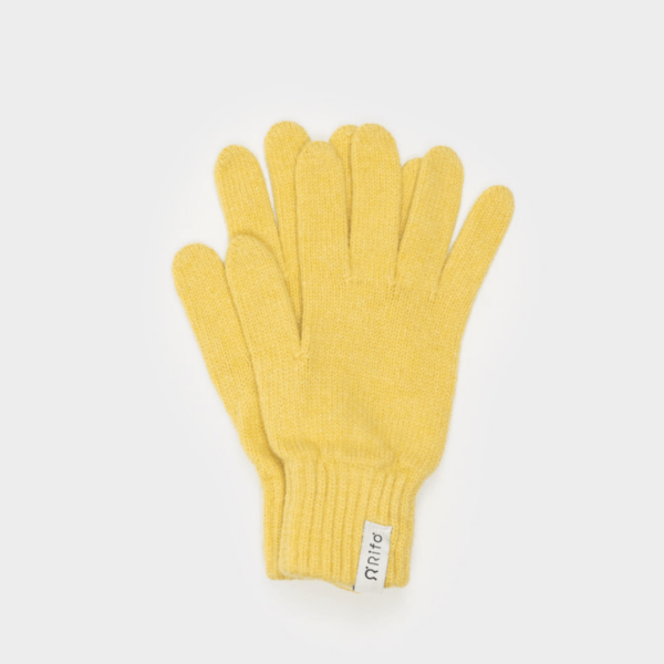 guanti donna cashmere giallo cedro