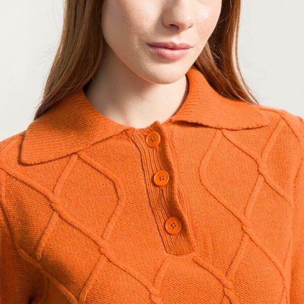 Maglione polo donna lana rigenerata Sara - immagine 2
