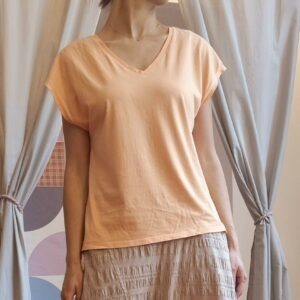 t-shirt donna over scollo a v