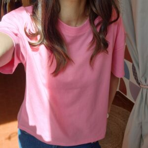 T-shirt donna over girocollo cotone biologico