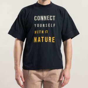 T-shirt over nera unisex cotone rigenerato Nature