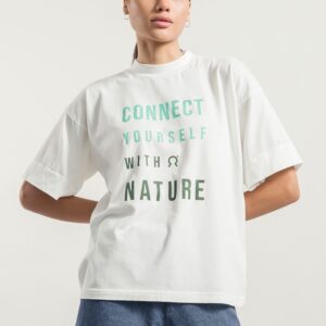 T-shirt over bianca unisex cotone rigenerato Nature