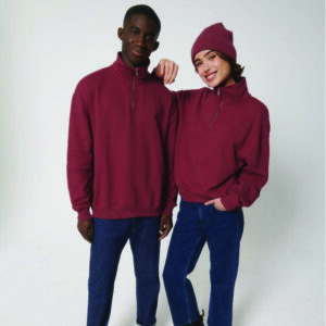 Felpa mezza cerniera cotone biologico unisex