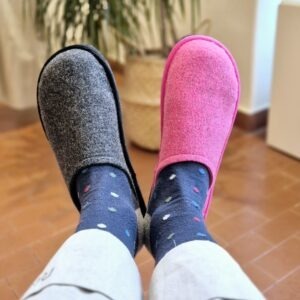 Pantofole unisex in feltro di lana riciclata