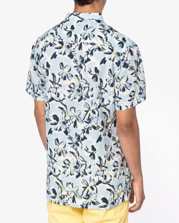 Camicia uomo floreale lino e cotone biologico - immagine 3