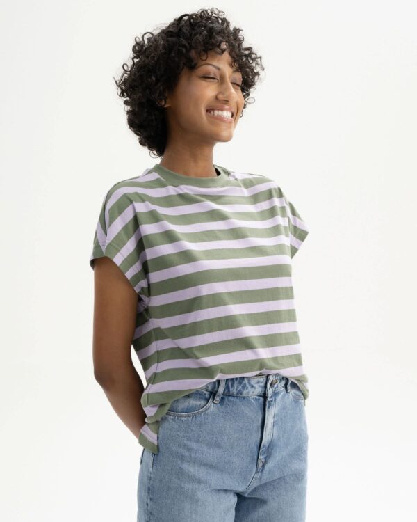 T-shirt donna a righe cotone biologico - immagine 2