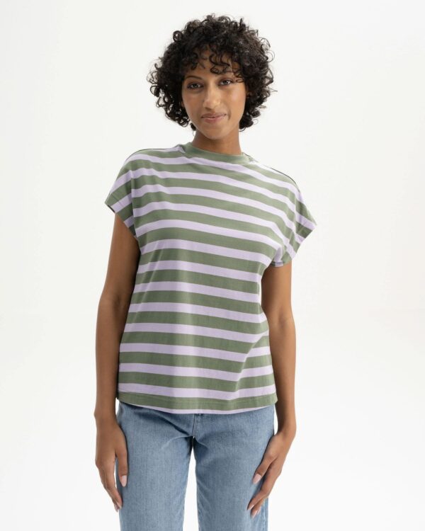T-shirt donna a righe cotone biologico