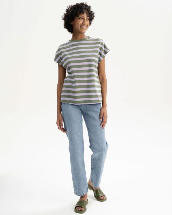 T-shirt donna a righe cotone biologico - immagine 4