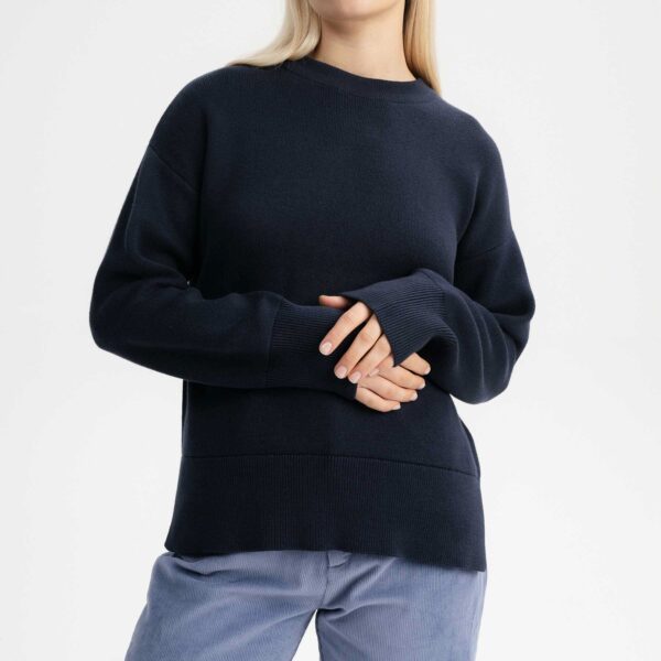 Maglione donna con spacchi laterali cotone biologico - immagine 2