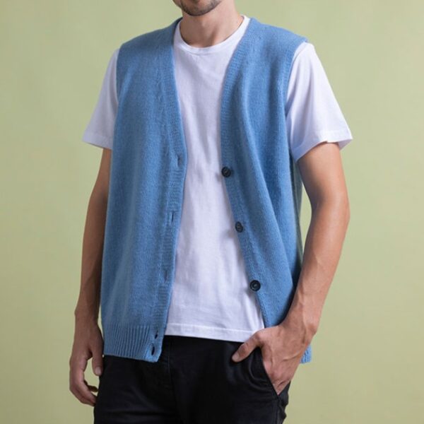 Gilet unisex smanicato cashmere rigenerato Eugenio