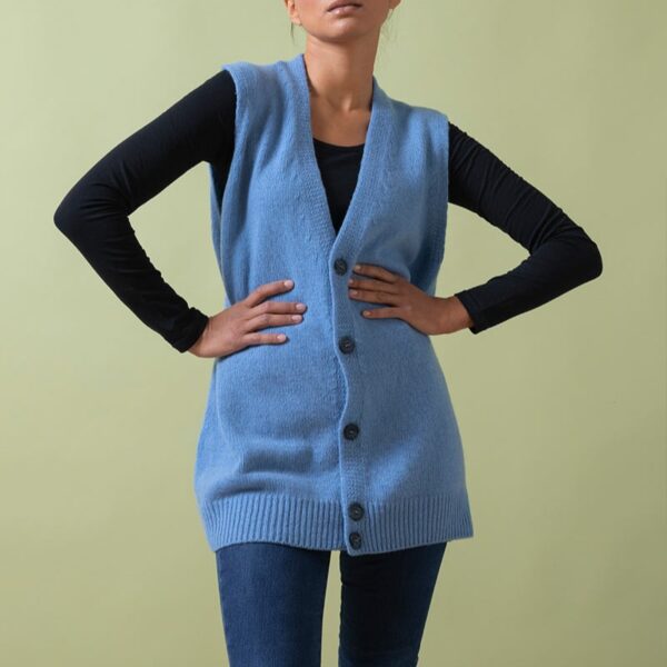 Gilet unisex smanicato cashmere rigenerato Eugenio - immagine 2