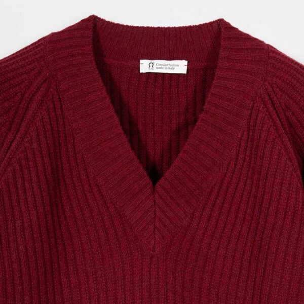 Maglione donna lana con scollo a V Manon - immagine 3