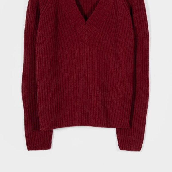 Maglione donna lana con scollo a V Manon - immagine 4
