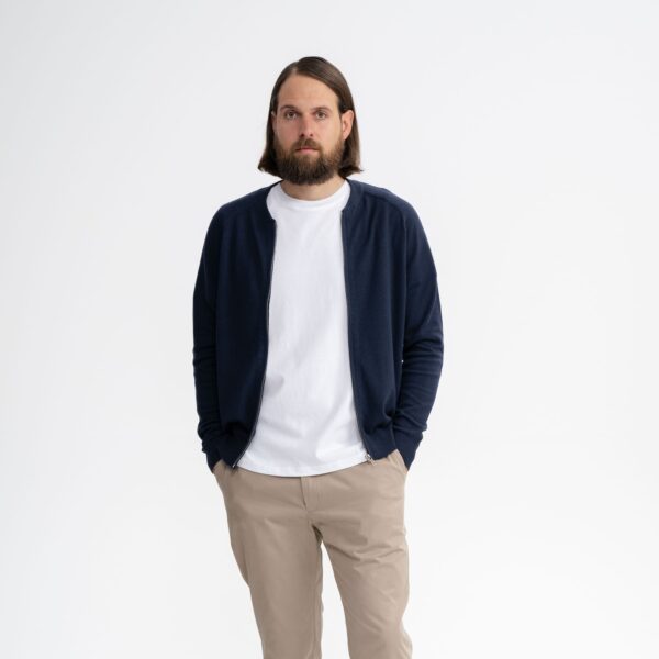 Cardigan bomber uomo cotone biologico