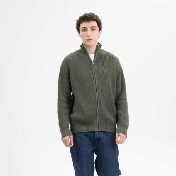 Cardigan uomo cerniera a collo alto cotone biologico - immagine 3