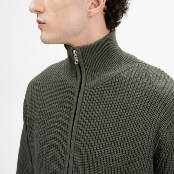 Cardigan uomo cerniera a collo alto cotone biologico - immagine 4