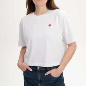 T-shirt donna con ricamo cotone biologico